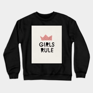 Girls rule, Abstract, Mid century modern kids wall art, Nursery room Crewneck Sweatshirt